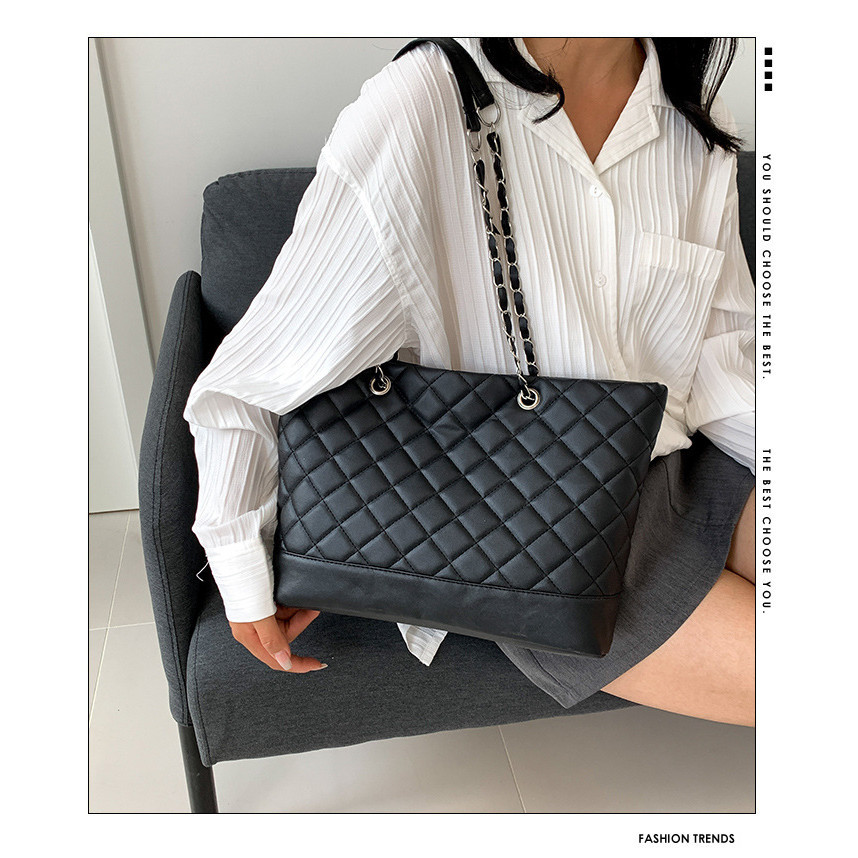 สีดำ กระเป๋าหนัง ใบใหญ่ รหัส Bag9898