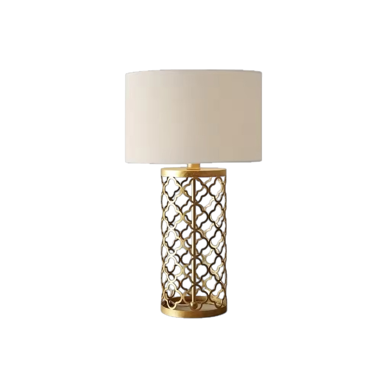 โคมไฟตั้งโต๊ะ Luxurious Table lamp Metal Gold + Fabric White LED E27X1 IP20