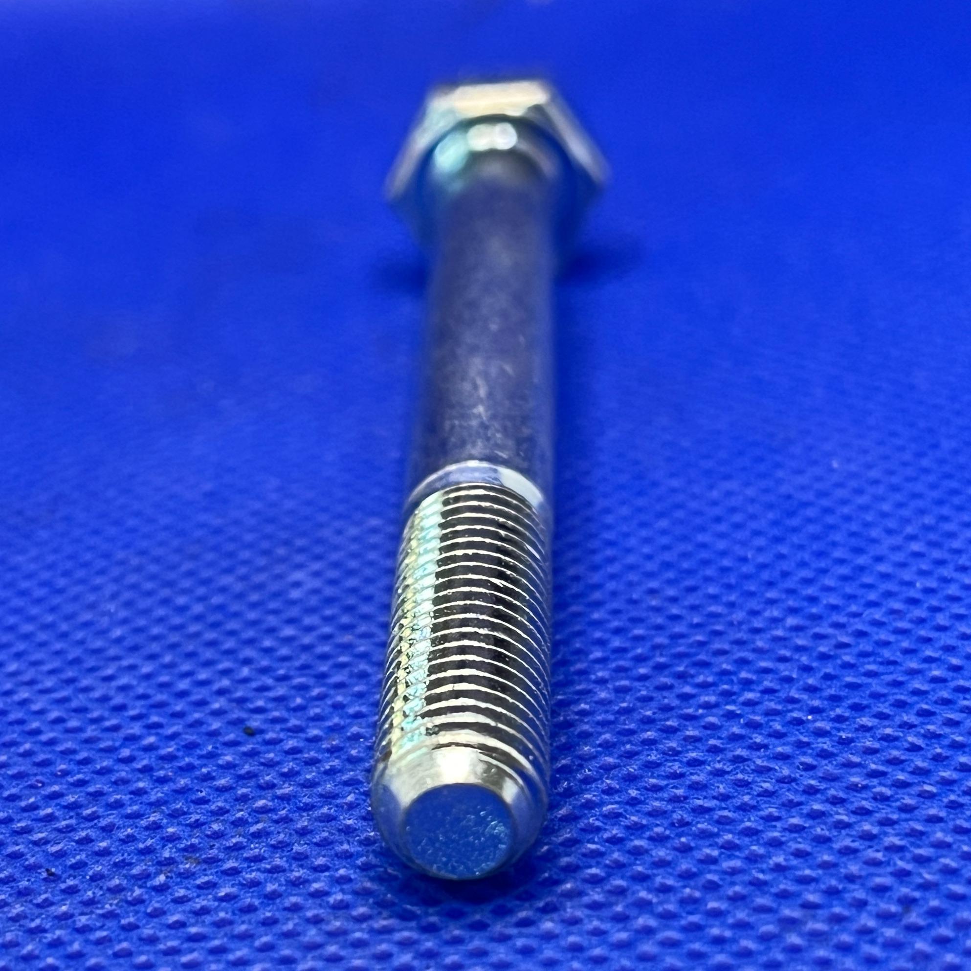 (6 ตัว) สกรูหัวเหลี่ยมมิลขาว M8x75mm เกลียว 1.25 TL20mm เกรด 10.9 ชุบซิงค์