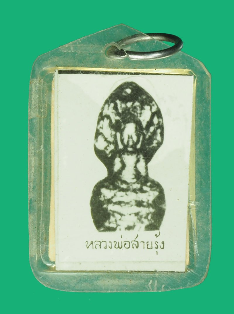 A5750 รูปถ่ายหลวงพ่อถมยา หลังหลวงพ่อสายรุ้ง วัดท่าแก้ว ชัยนาท เลี่ยมพลาสติกเก่า 4