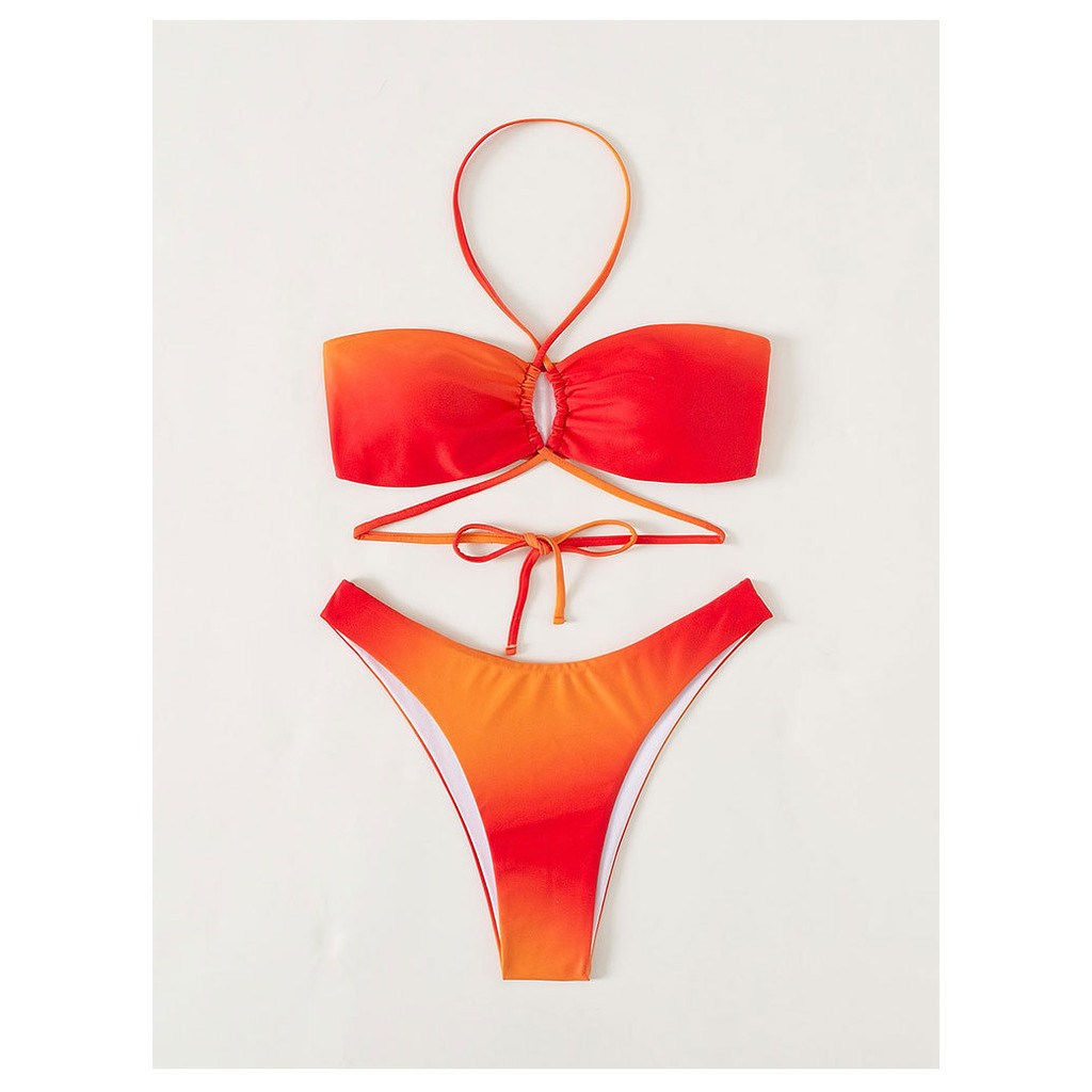 ชุดว่ายน้ำบิกินี่ แบบผูกเชือก แฟชั่นฤดูร้อน สําหรับผู้หญิง 2 ชิ้น SW029