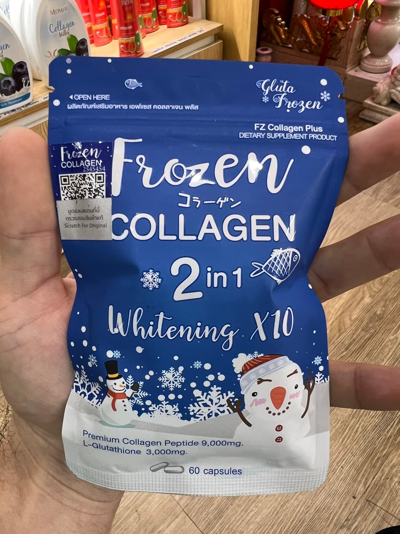 Frozen collagen 2 in 1 whitening x10 with l glutathione 60 cap