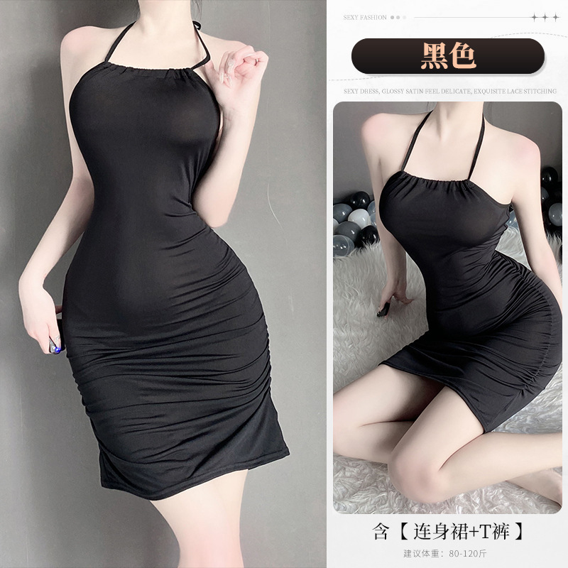 ชุดเดรสสายเดี่ยว ชุดนอน X8607-P