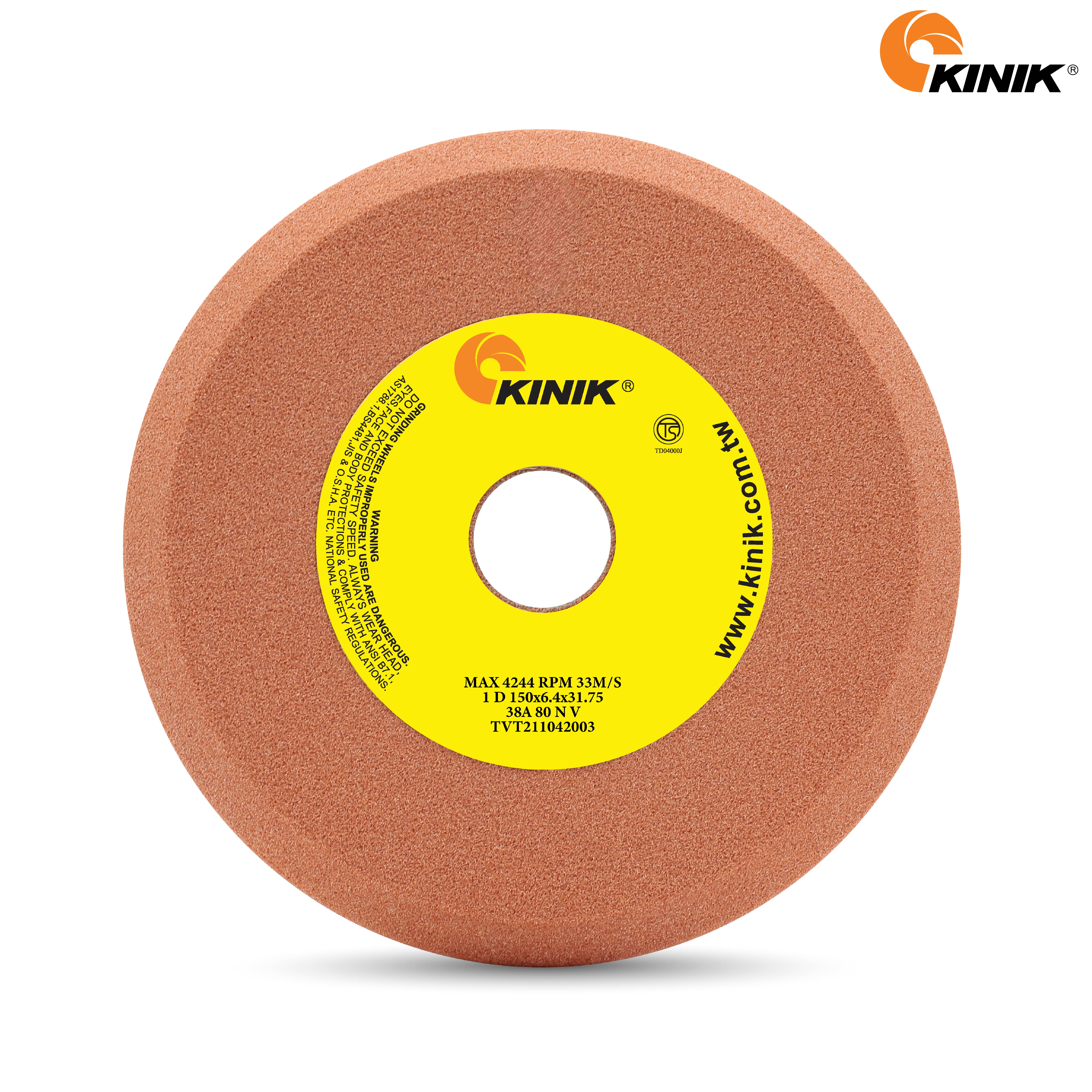 หินเจียรใบเลื่อย KINIK 38A80NV1D 150x6.4x31.75 mm.