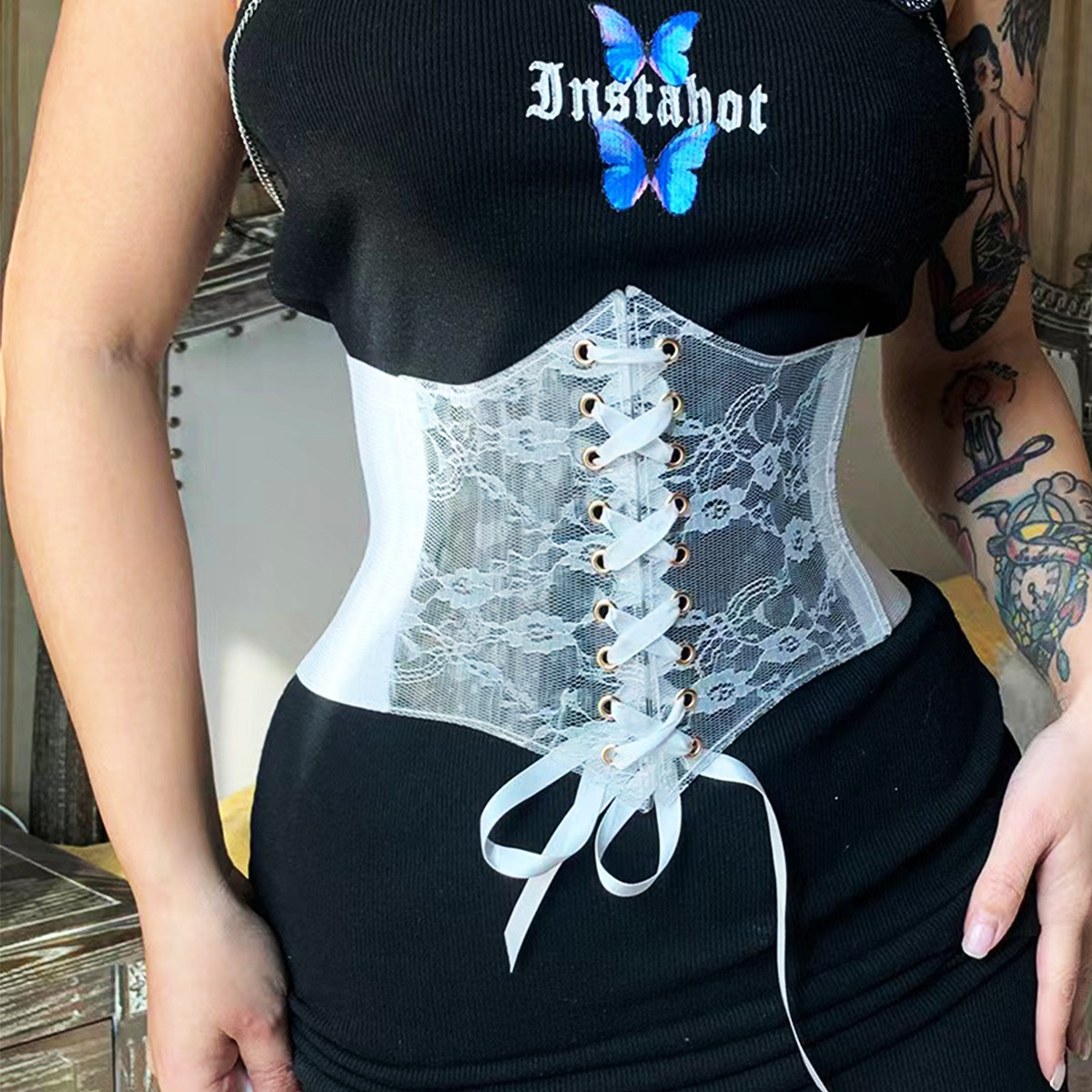 คอร์เซ็ทรัดเอว Lolita สินค้าพร้อมส่ง