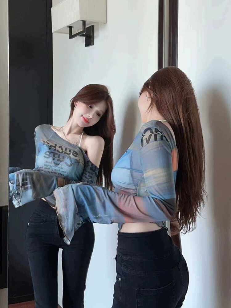 เสื้อแขนกระดิ่ง ฟ้า ซีทรู รหัส CN9216