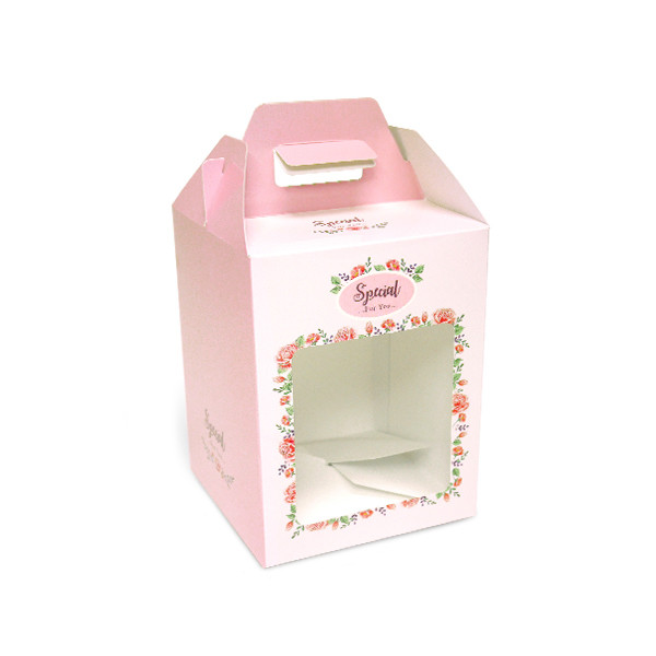 20ใบ ราคาขายส่ง กล่องทรงมือจับด้านบน กล่องสำหรับจัด GIFTSET กล่องใส่คุกกี้-ขนม ข้าวสาร ของชวัญ ของชำร่วย ขนาดกล่อง 10.8 x 10.8 x 14.5 เซนติเมตร (รุ่น BK65W)