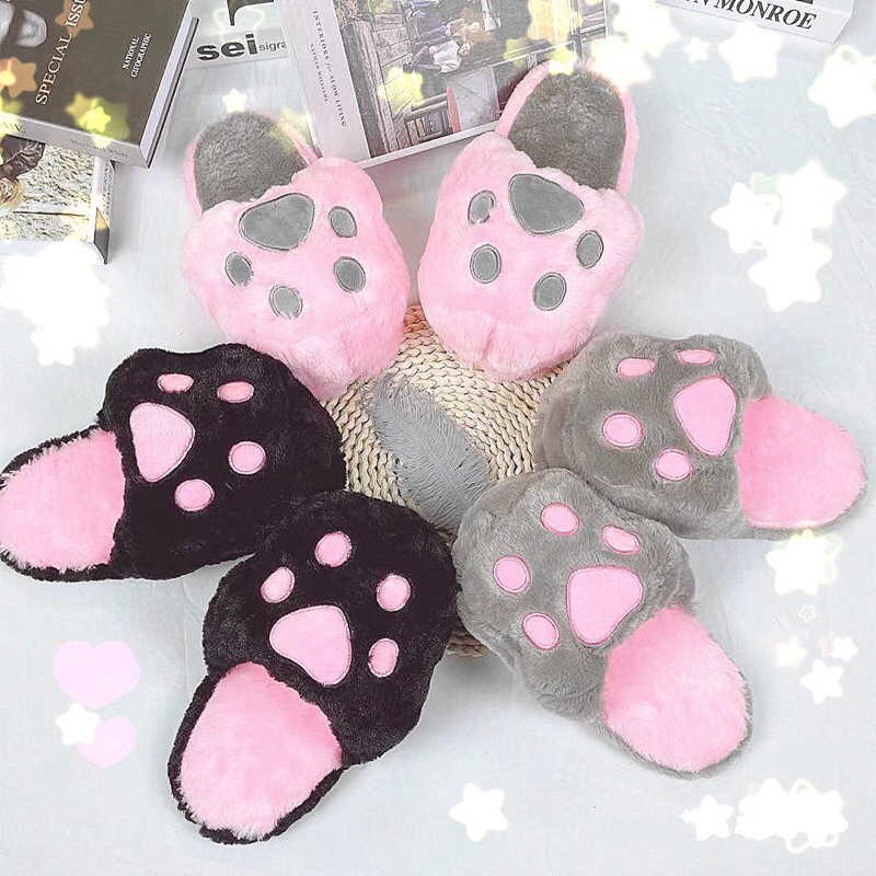 รองเท้าสลิปเปอร์ เท้าแมวเหมียว น่ารักมากก🐱🐱(23-40)cm.