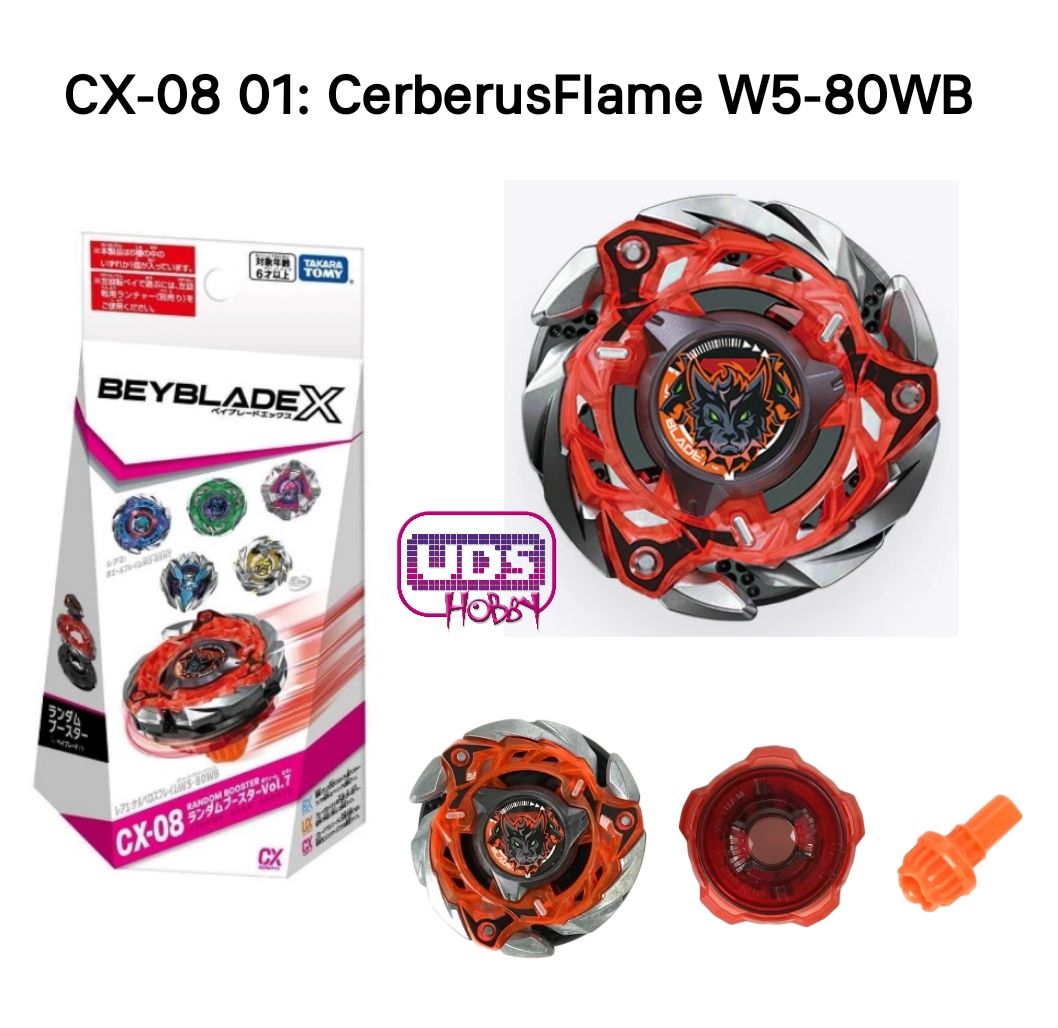 Takara Tomy ของแท้!! Beyblade X CX-08 CerberusFlame Select Booster Vol 7 [เลือกตัว]