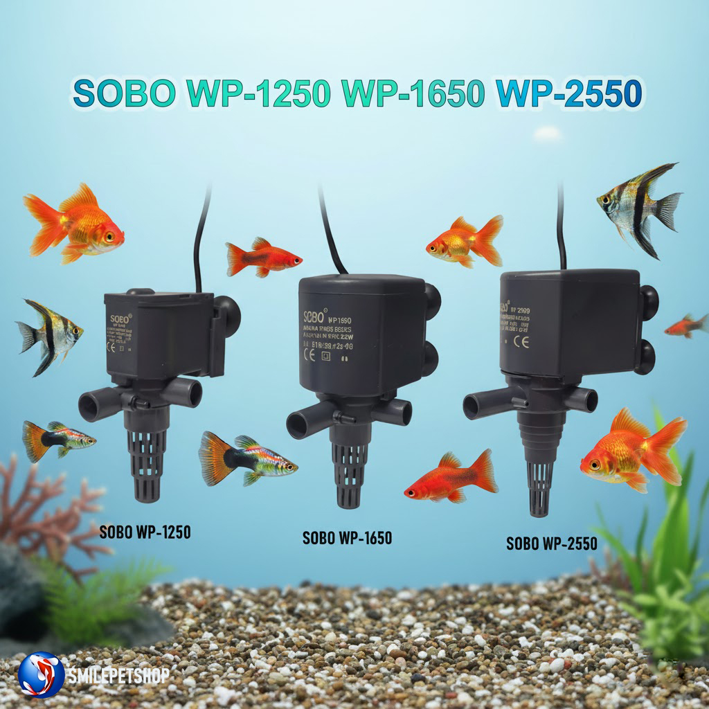 SOBO WP-1250 WP-1650 WP-2550(ปั้มน้ำ สำหรับทำระบบกรอง นำพุ น้ำตก หมุนเวียนน้ำ ในตู้ปลาและบ่อปลา ประกันศูนย์ SOBO)