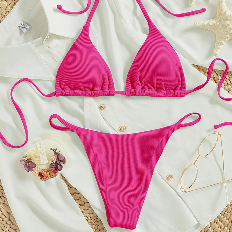 ชุดว่ายน้ำ เซท 2 ชิ้น สไตล์เกาหลี สีพาสเทล