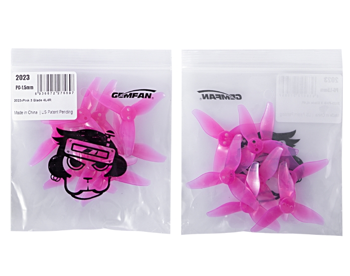 Gemfan 2023-3 Hurricane Durable 3 Blade Shaft 1.0mm - 1.5mm ใบพัดขนาด 2นิ้ว 1ถุง 8ใบ สุ่มสี