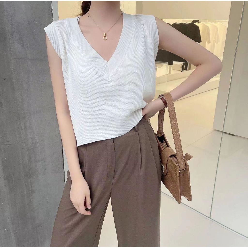 เสื้อครอป ไหมพรม รหัส GB44168