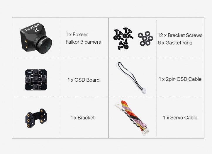 Foxeer Falkor 3 Mini Micro 1200TVL StarLight 0.0001Lux WDR Low Latency FPV Camera OSD กล้องติดโดรน