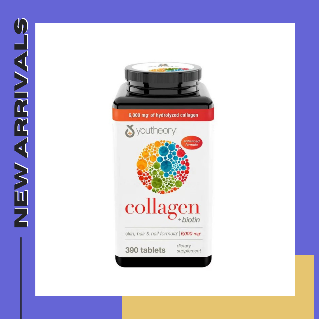 คอลลาเจน บำรุงผิว ผม เล็บ Youtheory Collagen Advanced Formula Type 1,2 & 3 390 เม็ด