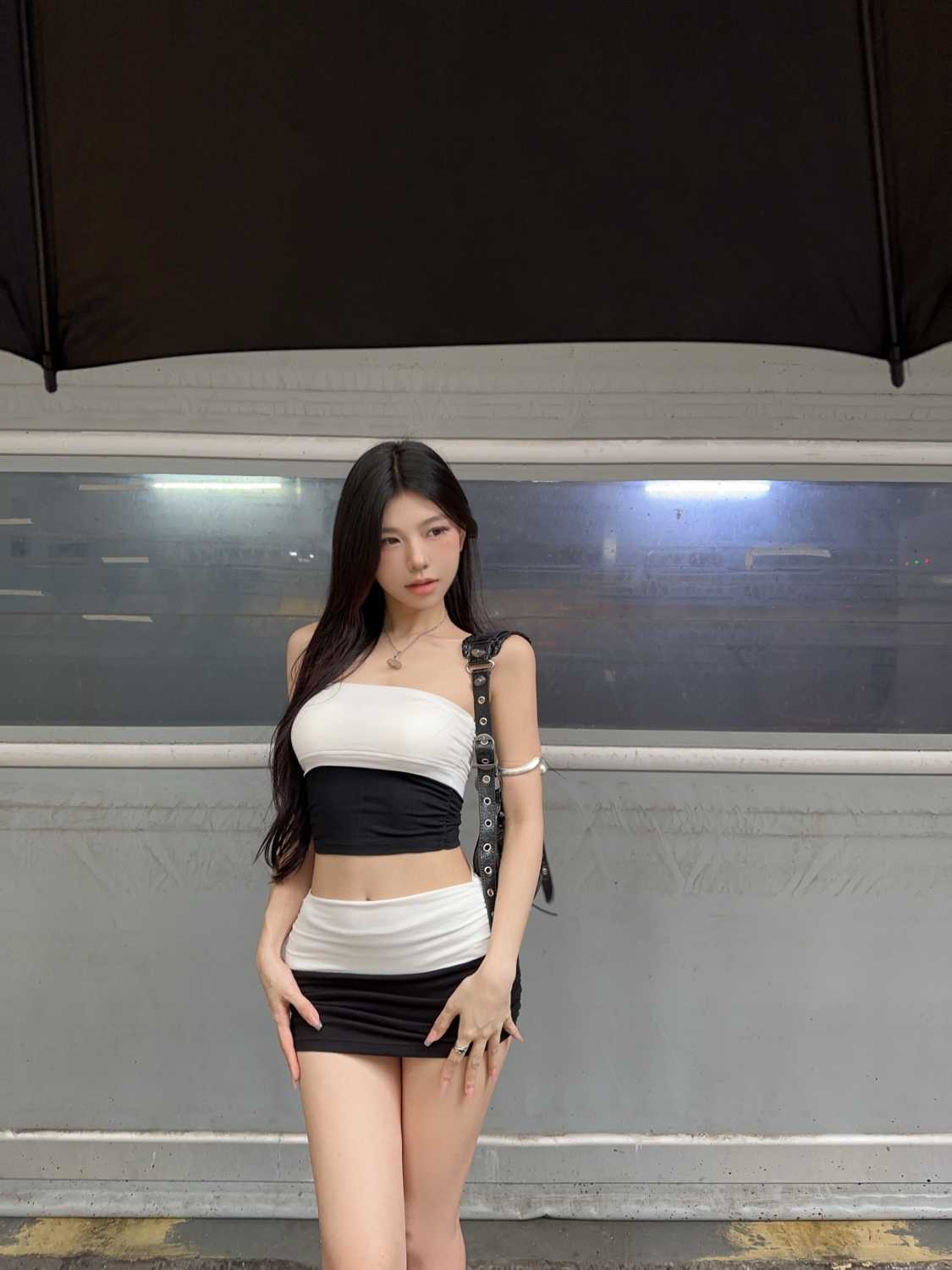 ชุดเซท เกาะอก+กระโปรง รหัส CN2808