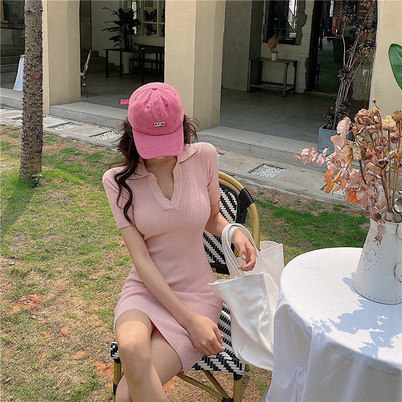 เดรสไหมพรม เดรสสไตล์เกาหลี รหัส GB3008