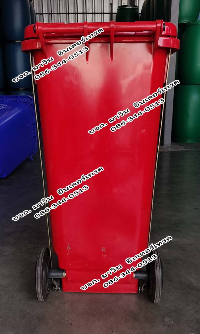 ถังขยะเท้าเหยียบ ฝาเรียบ มีล้อ