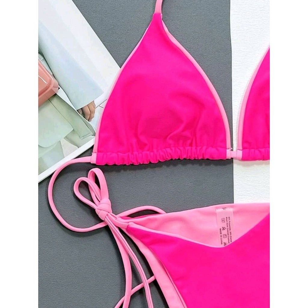 บิกินี่ แฟชั่น เซ็กซี่ ชุดว่ายน้ำบิกินี่ สีจี๊ด SW063 / SW064