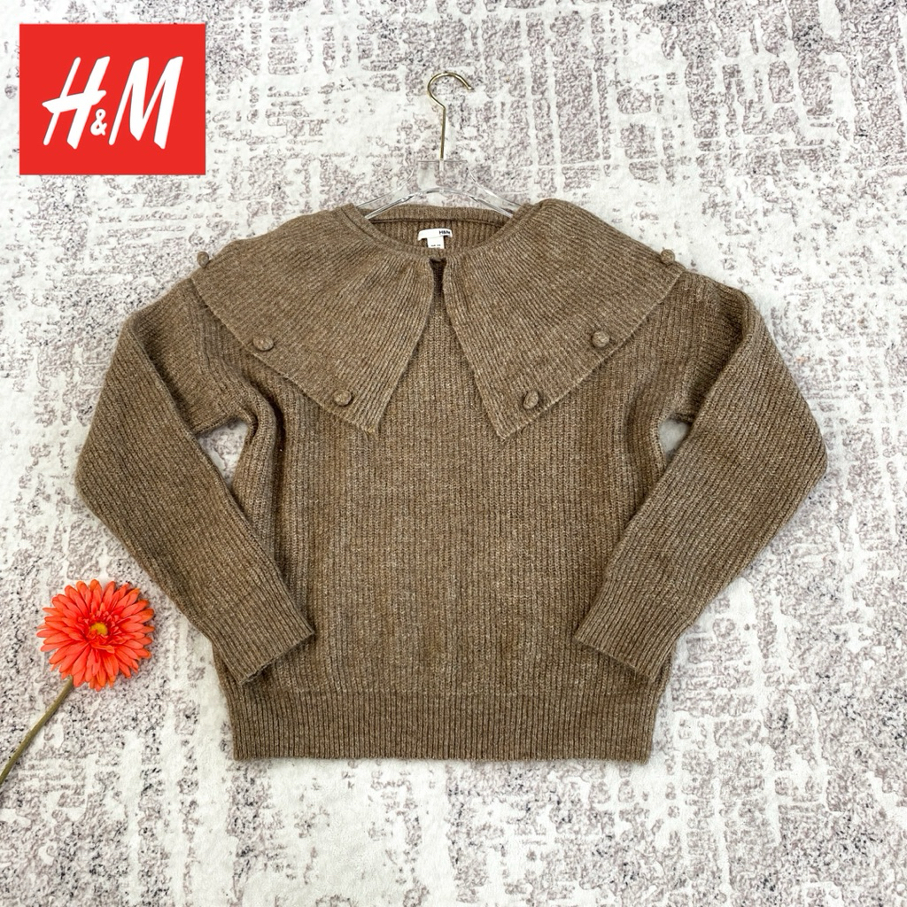 ไซด์ M-L แบรนด์ H&N 🌸เสื้อคลุม คอปกใหญ่ สเวตเตอร์ ไหมพรม Luxury สี Brown ใส่ออกงาน ปาร์ตี้ ชุดออกงาน ชุดปาร์ตี้