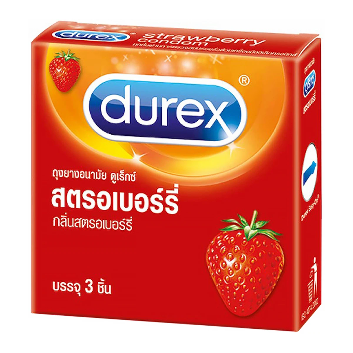 8850163000278 ดูเร็กซ์สตอเบอรี่ 3ชิ้น*12 52.5 มม.