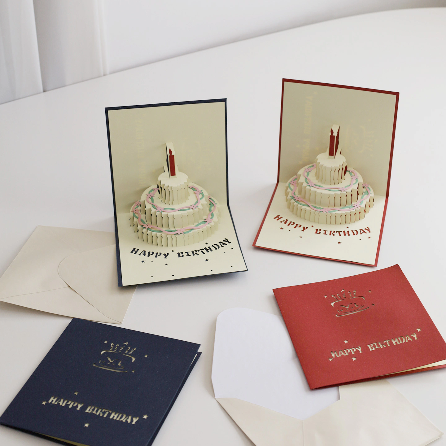 Birthday cake 3D pop-up card 2color