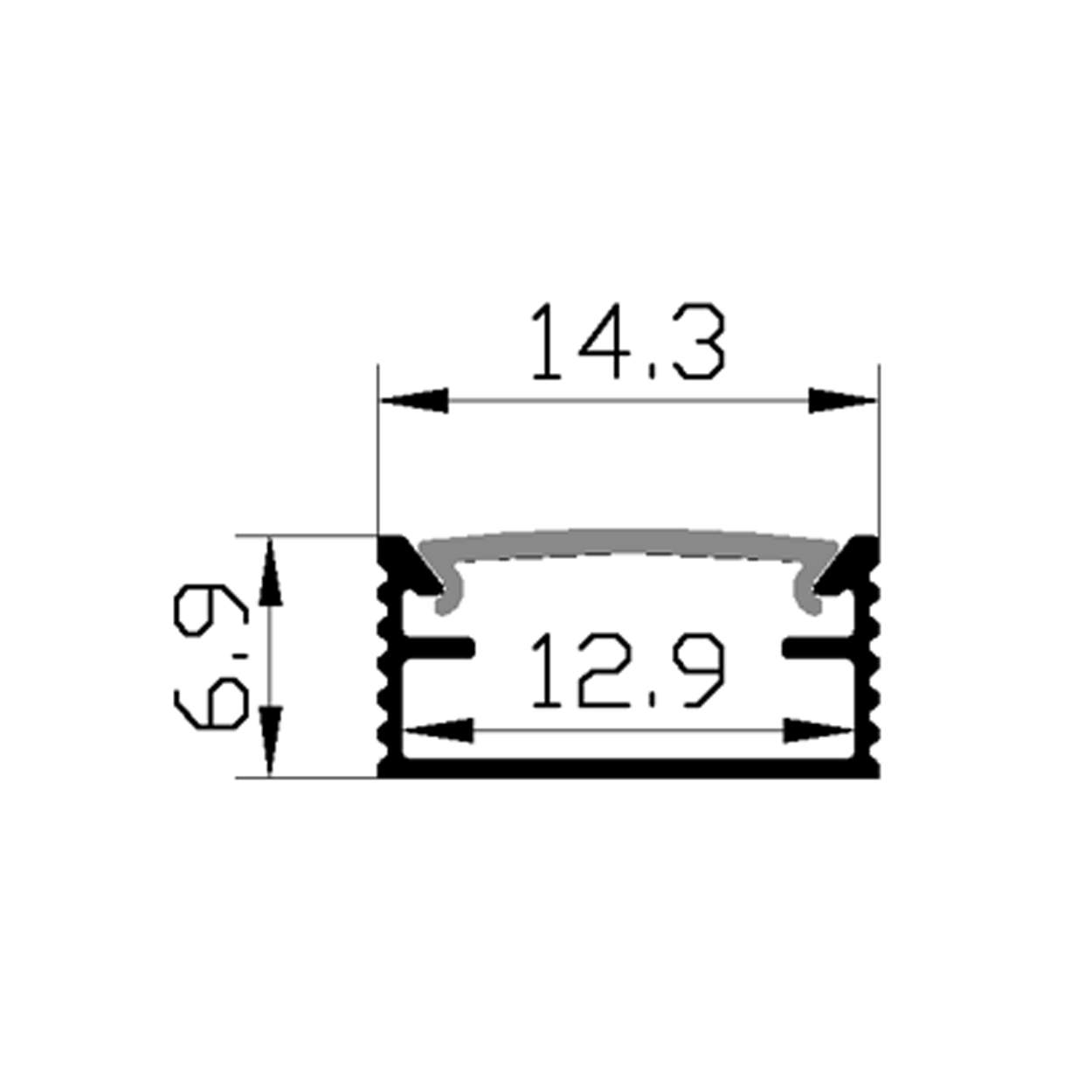 รางไฟเส้น อลูมิเนียม Track Aluminum Profile 0105