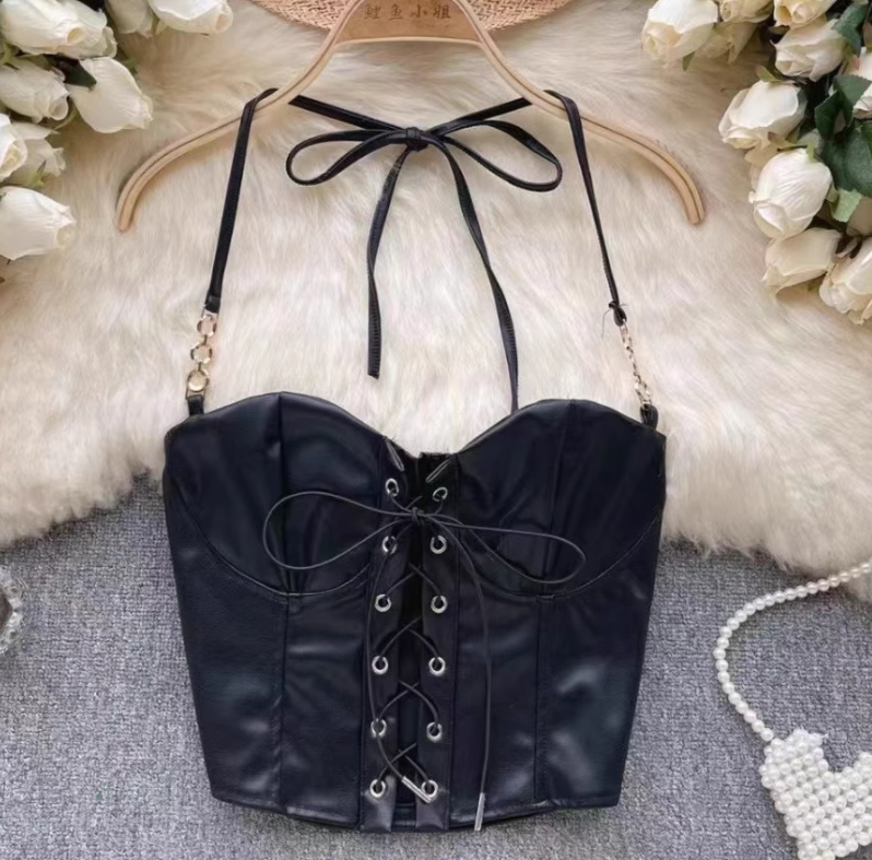 เสื้อสายเดี่ยว หนัง สายฝอ เซ็กซี่ CN5027 พร้อมส่งในไทย