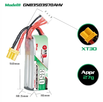 แบต GNB 3เซล 300-900mah HV XT30 XT60 XT90 แบตสำหรับ RC รถ เรือ เครื่องบิน โดรน หุ่นยนต์ มีให้เลือกหลายขนาดความจุ