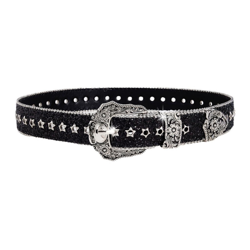 เข็มขัดเพชรวิ้ง ดาววิ้ง สไตล์คาวบอยตะวันตก Y2K แฟชั่นสําหรับผู้หญิง ผู้ชาย (CG001,CG002)