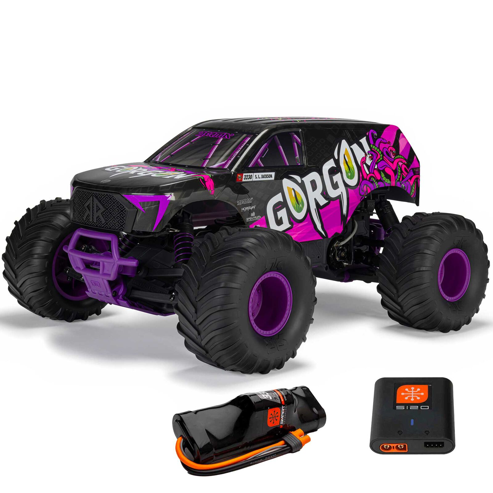 ARA3230ST3 1/10 GORGON 2WD RTR Brushed Monster Truck (Battery & Charger Included)