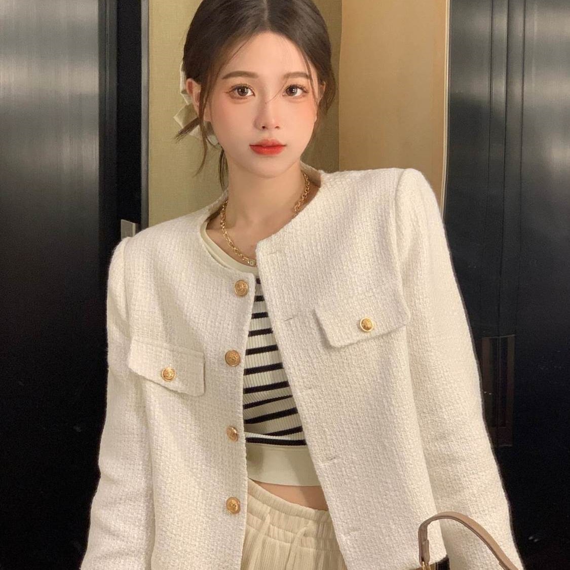 เสื้อไหมพรมแขนยาว สไตล์เกาหลี พร้อมส่งในไทย