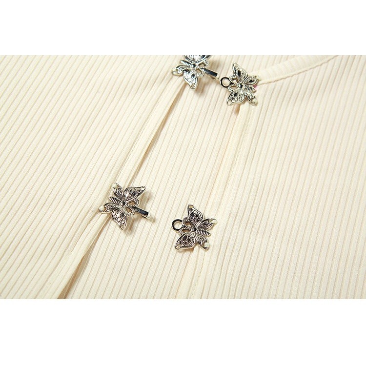 เสื้อยืดแขนสั้น แต่งสายโซ่ สไตล์เกาหลี CN1193