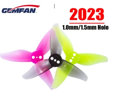 Gemfan 2023-3 Hurricane Durable 3 Blade Shaft 1.0mm - 1.5mm ใบพัดขนาด 2นิ้ว 1ถุง 8ใบ สุ่มสี