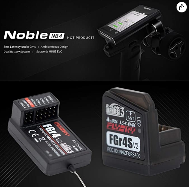 Flysky FS-FGr4 V2 / FGr4S V2 Receiver 2.4Ghz 4CH AFHDS3 Receiver for Flysky Noble FS-NB4 Transmitter