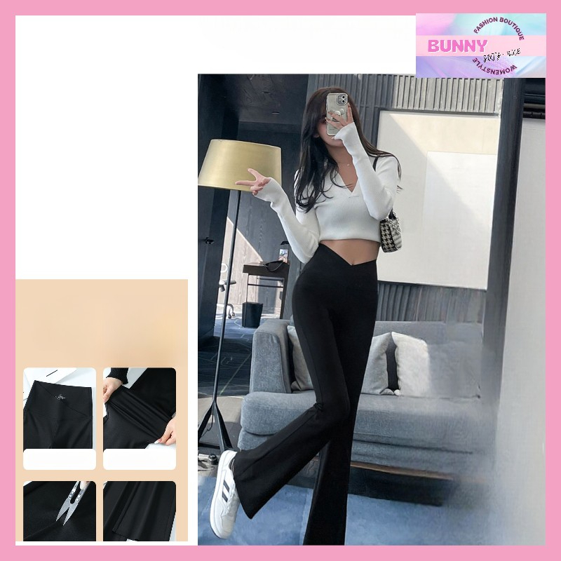 ขอบวีเก็บพุง กางเกงขาวยาวขาม้า รหัส CN626