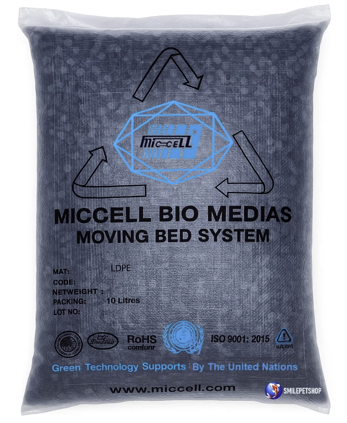 Miccell Bio Medias Moving Bed System (มูฟวิ่งเบด วัสดุกรองชีวภาพ ประสิทธิภาพสูง กำจัดของเสีย และสารพิษในน้ำ)