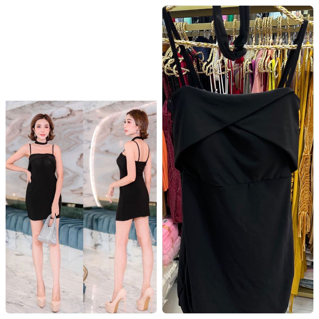 เดรสดำ โชเกอร์ สุดเซ็กซี่ ชุดเดรสกระโปรงสั้น (D701,D702,D703)