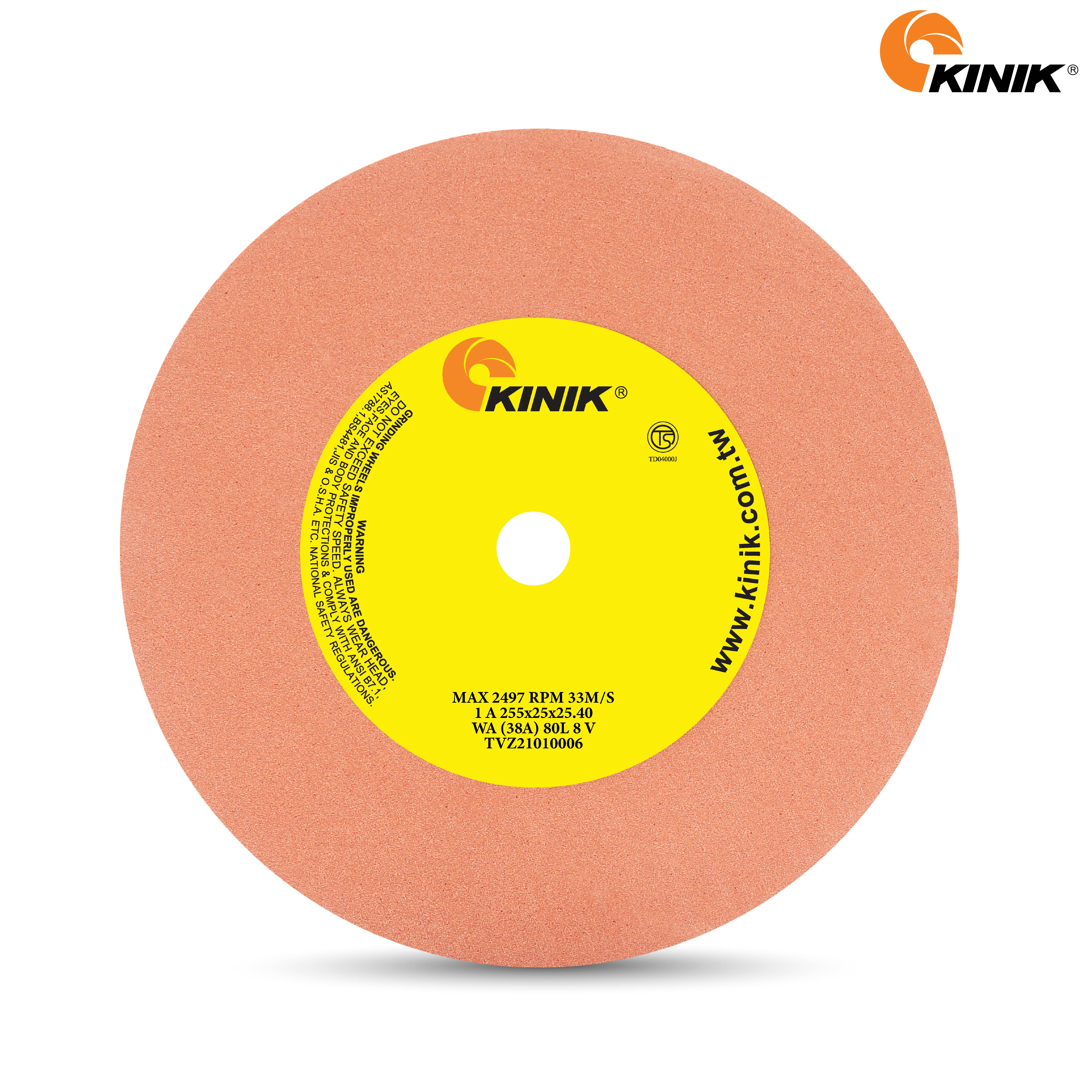 หินเจียร KINIK WA(38A)80L8V1A 255x25x25.4 mm.