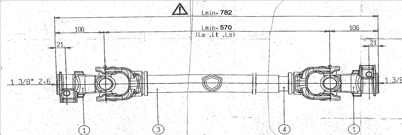 เพลาปั่นโรตารี่ / จอบหมุน T6 รุ่นหนา / ยอยปั่น T6-750 / Bondioli & Pavesi รุ่น W95CS-2821F นำเข้าจากอิตาลี