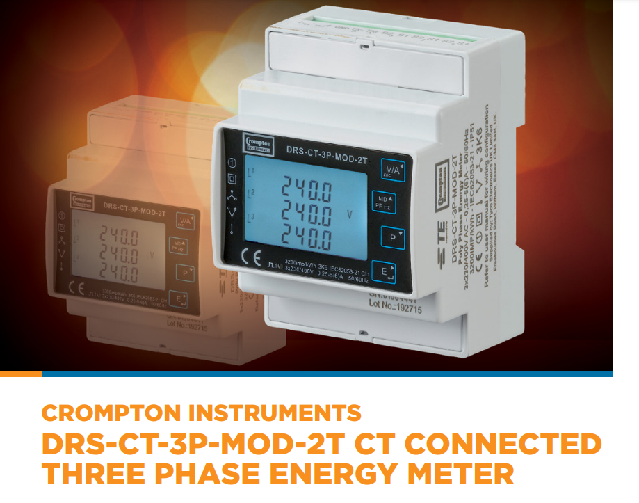 Crompton Instruments DRS-CT-3P-2T-3P-MOD-2T MID ENERGY METER 3PH, CT CONNECTED 1/5A