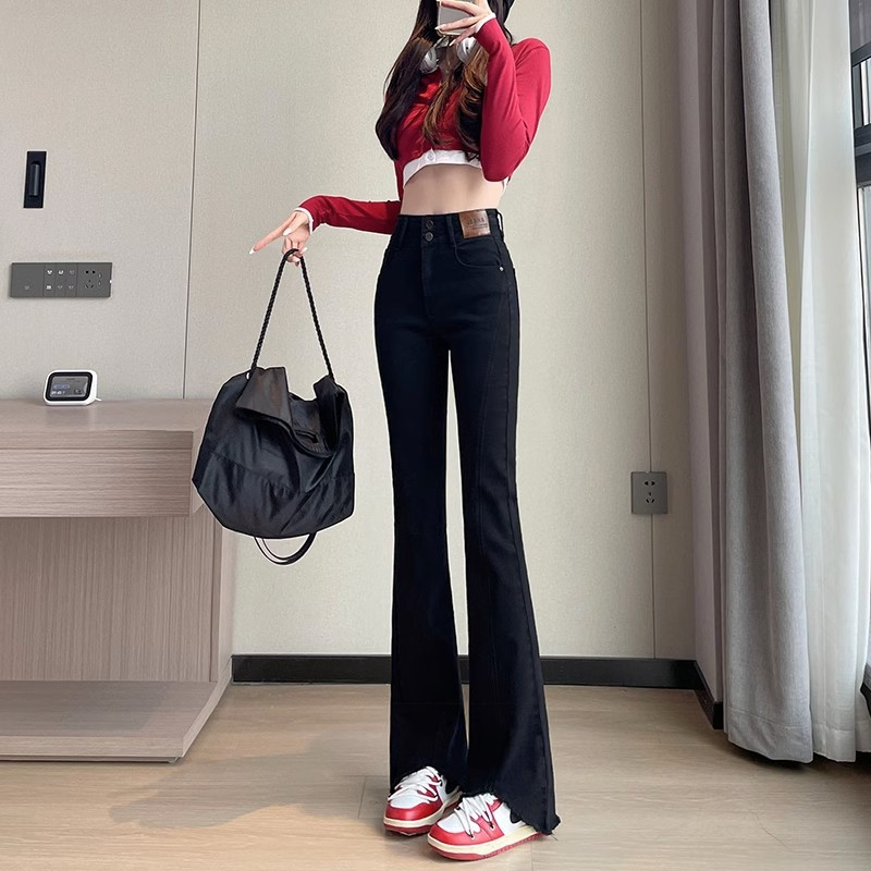 กางเกงยีนส์ ขาม้า เอวสูง รหัส Y004