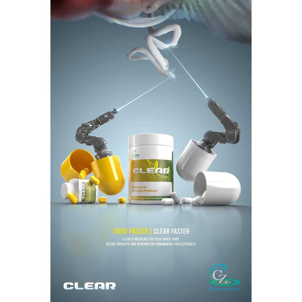 CLEAR (รักษาโรคท้องบวม ขี้ขาว ลำไส้อักเสบ ติดเชื้อภายใน ถ่ายพยาธิ โปรโตซัว)