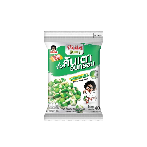 8852023004204 โก๋แก่ ถั่วลันเตา อบกรอบ รสอบเกลือ40 ก.