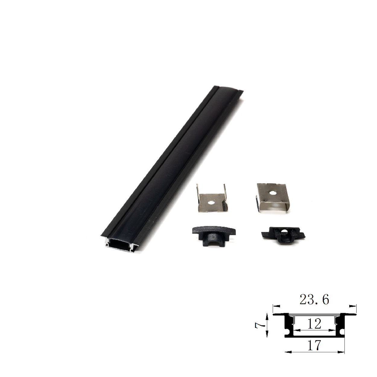 รางไฟเส้น อลูมิเนียม Track Aluminum Profile 205 Black