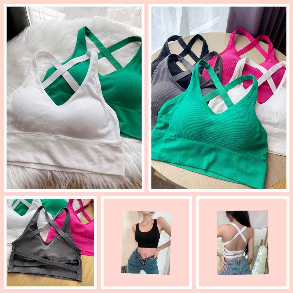 เสื้อสปอร์ตบรา สายเดี่ยวครอป