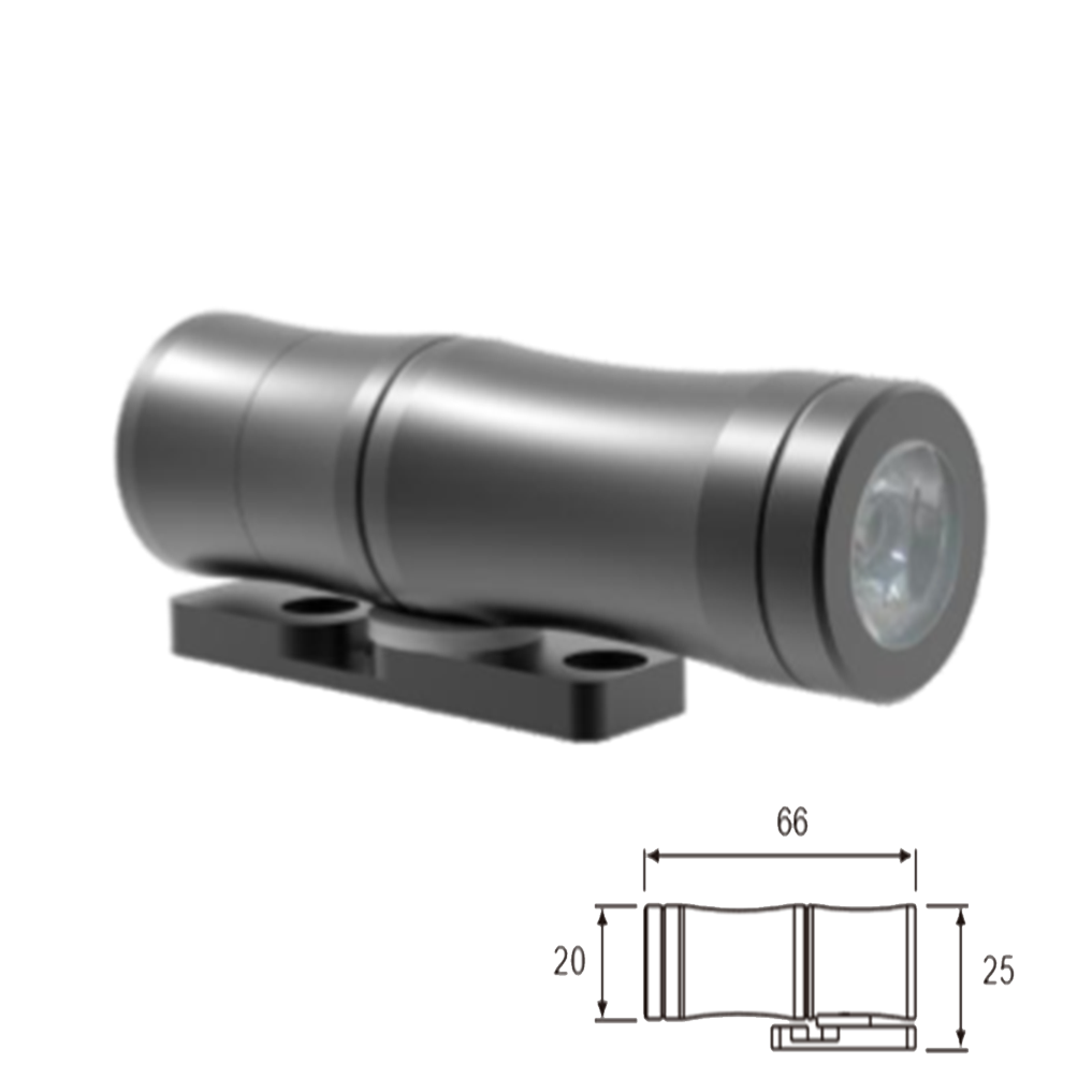 โคมไฟติดผนังภายนอก Wall light Aluminum Black LED 3W DC12-24V IP65