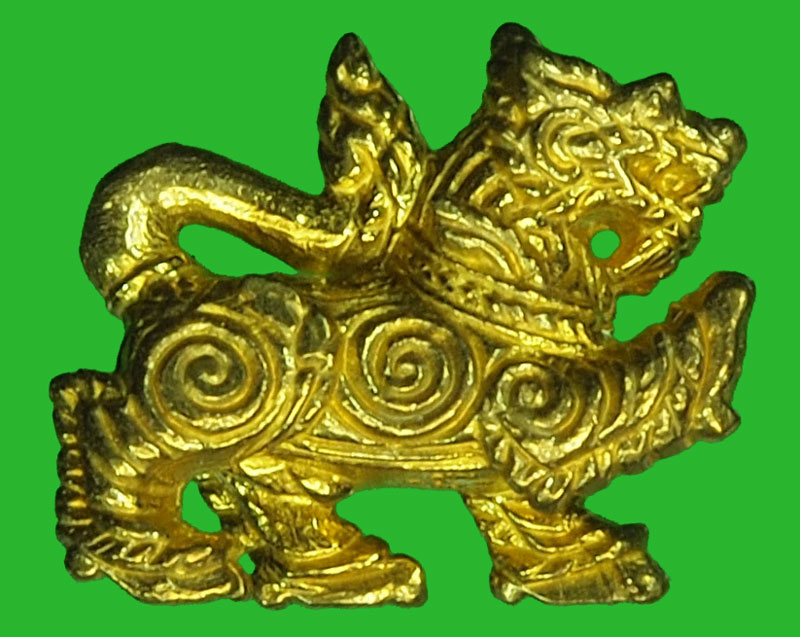 A1018 สิงห์ยกขา เนื้อตะกั่วชุบทอง ไม่ทราบที่และปีสร้าง 12