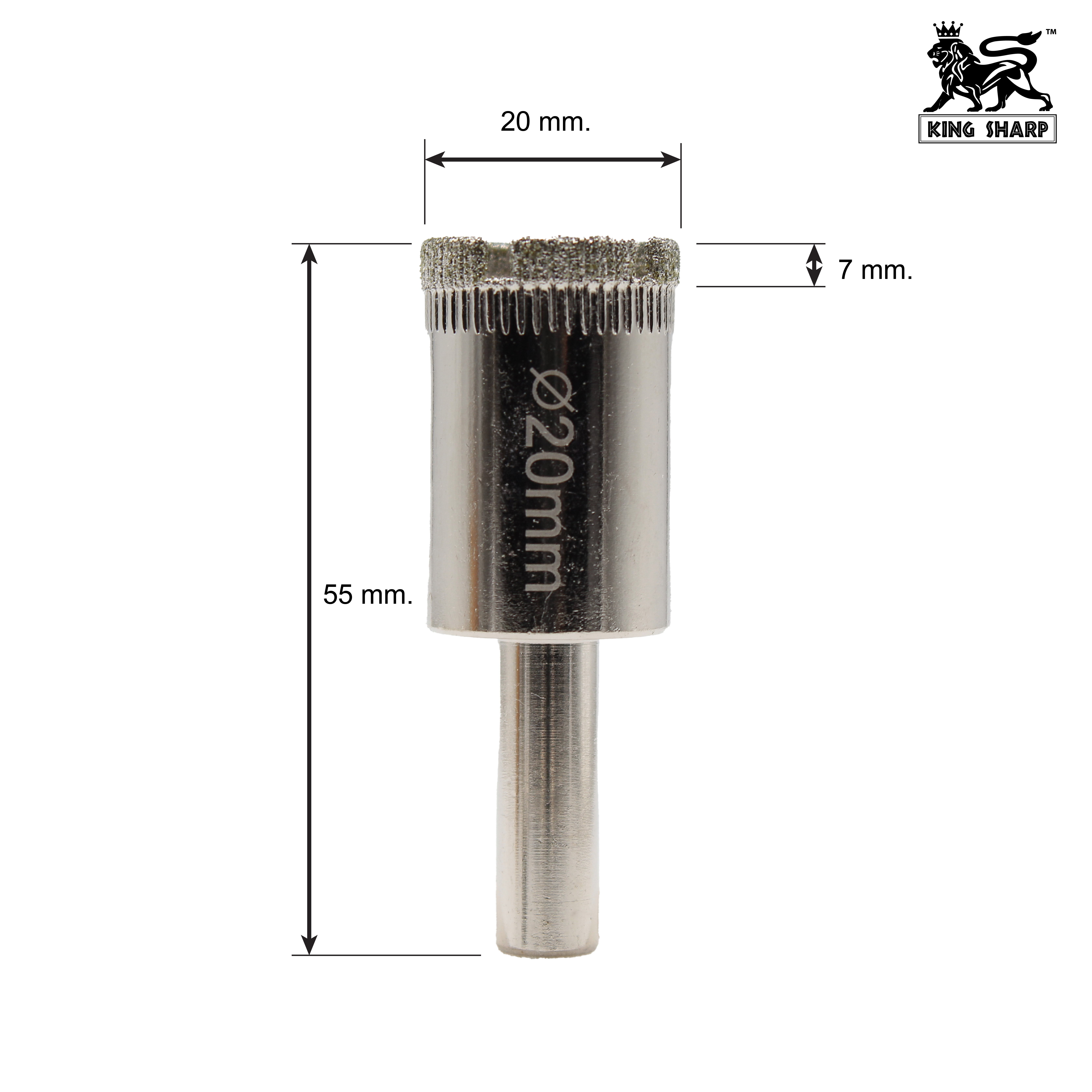 เพชรเจาะกระจก KINGSHARP (P) 20x55 mm.