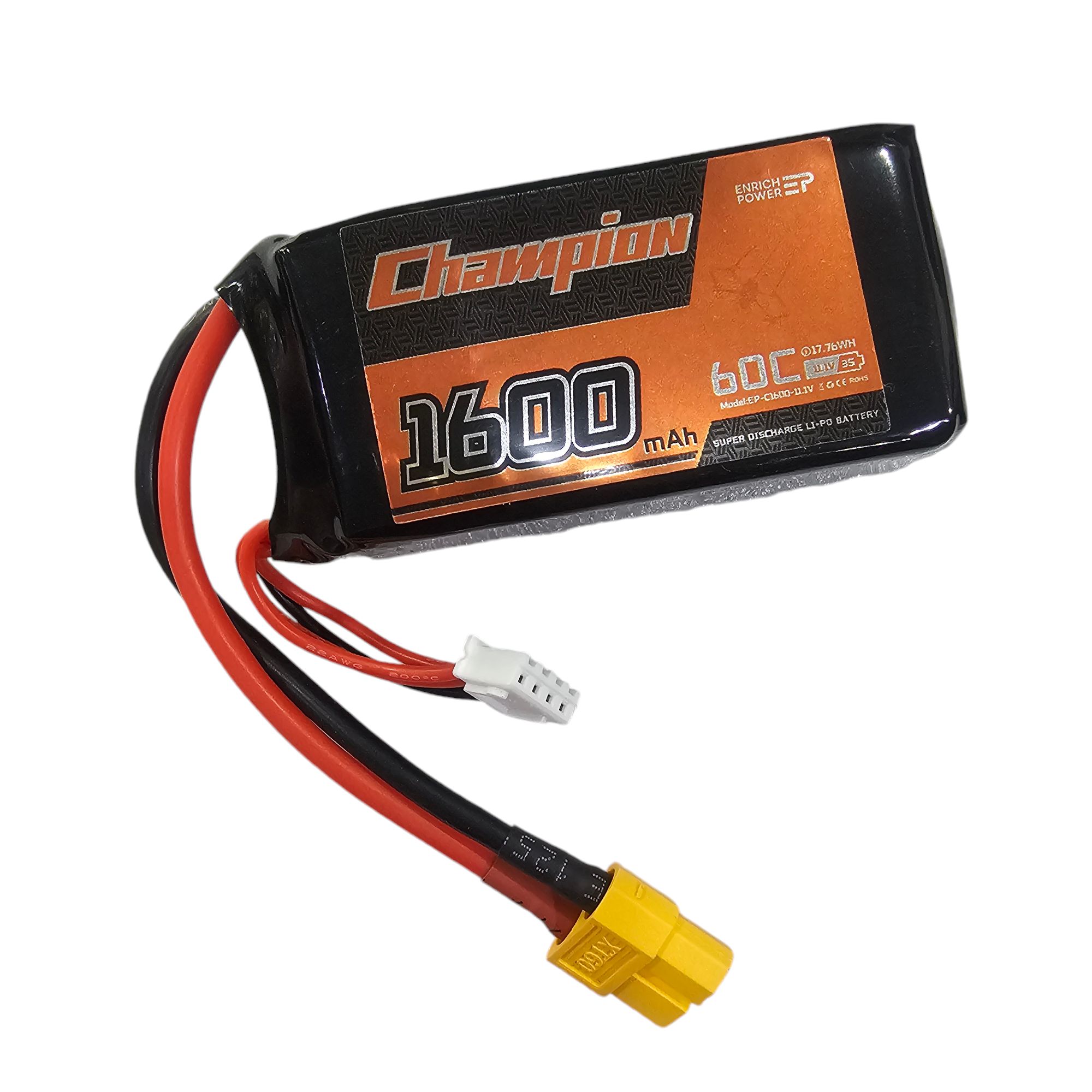 EP 3S 11.1V 1600mAh 60C XT60 Plug Champion Lipo Battery